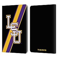 Head Case Designs Officially Licensed Louisiana State University LSU Stripes Leather Book Wallet Case Cover Compatible with Kindle Paperwhite 1/2 / 3