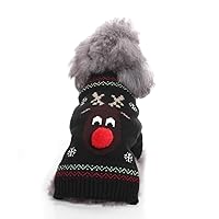Pet Clothes, Cool and Cute The Reindeer Sweater Clothing Pet Cat Dog Costume (S, Black)