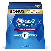 Crest 3D Whitestrips, Glamorous White, Teeth Whitening Strip Kit, 32 Strips (16 Count Pack) -Packaging may vary