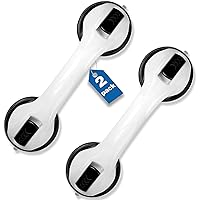 Shower Handle 2 Pack 12 inch Grab Bars for Shower, Bathroom, Bathtubs, Bath Safety Grab Bar with Strong Hold Suction Cup for Elderly, Handicap, Seniors for Wall