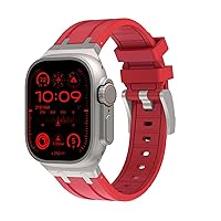 Compatible for Apple Watch Ultra Band Ultra 2 Band 49mm 45mm 44mm 42mm for Men, Silicone Watch Band for iWatch Ultra 2 Ultra Series 9 8 7 6 5 SE for Men, Cool Designed Watch Strap Compatible for Apple Watch Band for Men