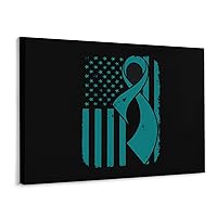 Cervical Cancer Awareness Flag Funny Painting Canvas Pictures Printed Artwork Wall Art Hanging Posters Room Decor 12