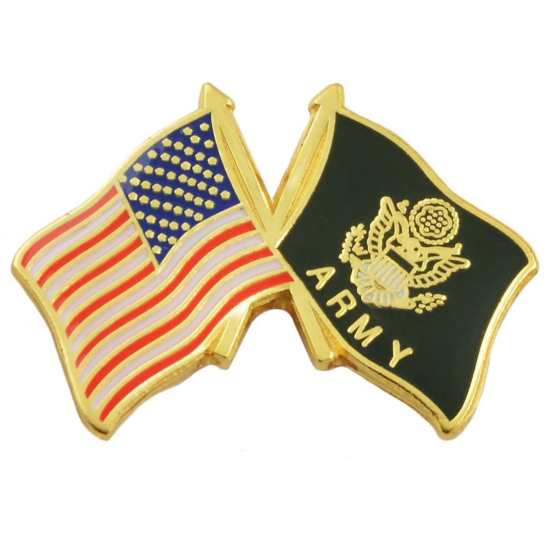 American Flag & Army Flag Lapel Pin - [Red & Black][1'' Wide]