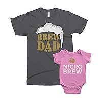 Threadrock Brew Dad & Micro Brew - Father Baby Toddler Matching Shirts Set