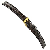 13mm Morellato Genuine Crocodile Dark Brown Padded Stitched Ladies Watchband 855