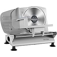 OSTBA Meat Slicer, Electric Deli Food Slicer with Removable Stainless Steel Blades, Adjustable Thickness Meat Slicer for Home Use, Easy to Clean, Ideal for Cold Cuts, Cheese, Bread, Fruit