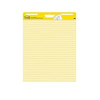 Post-it Super Sticky Easel Pad, 25 x 30 Inches, 30 Sheets/Pad, 1 Pad (561SS), Yellow Lined Premium Self Stick Flip Chart Paper, Super Sticking Power