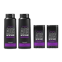 Art of Sport Men’s 2-in-1 Body Wash and Shampoo with Charcoal Activated + Antiperspirant & Deodorant, Eucalyptus - Defy