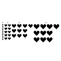 40 Black Love Hearts Vinyl Wall Decals Removable DIY Décor Stickers Baby Nursery Wall Art Mural