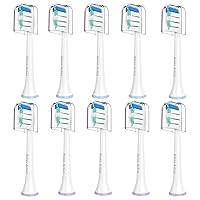 10 Pack Replacement Brush Heads,Compatible with Philips Sonicare Replacement Heads Electric Toothbrush HX6250,HX6530,HX6730,HX6930 and Compatible with Sonicare Snap-on Toothbrush Handles