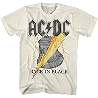 ACDC T Shirt Back in Black Hell Bell Lightning Bolt Mens Short Sleeve T Shirts Vintage Style Graphic Tee