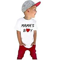 13 Year Old Boy Clothes Day Short Mother's Baby Tops Tee Kids Toddler Shirts Letter Sleeve Boys T-Shirts Small