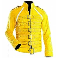 Freddie Rock Star Mercury Yellow Motorcycle Leather Jacket for Men’s