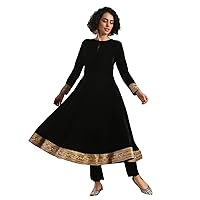 Indian Kurti for Womens With Pant | Velvet Embroidered Anarkali Kurta Kurtis Dress For Women Tops Tunic