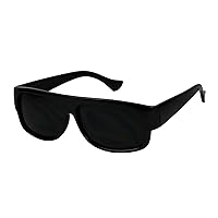 ShadyVEU Oval Flat Top Locs Style Sunglasses UV Protection Black Dark Lens Vintage Eazy E Old School Gangsta OG Large Shades