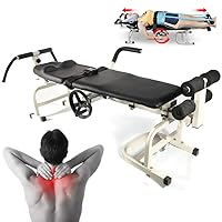 CNCEST Back Stretch Bench Lumbar Spine Cervical Traction Table Chair Physical Therapy Massage Bed Back Pain Relief