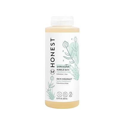 The Honest Company Foaming Bubble Bath | Gentle for Baby | Naturally Derived, Tear-free, Hypoallergenic | Fragrance Free Sensitive, 12 fl oz