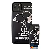 iPhone 13 Case Kubrick Peanuts Snoopy Cell Phone Case/Polycarbonate Slim Fit Card Wallet Case/PC Hard Protection iPhone 13 Case (Snoopy Black), 6.1inch