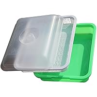 Microgreens Growing Trays 10x12'' Sprouts Growing Kit, 4.7'' Deep Sprouting Tray with Lid Reusable BPA Seed Starter Tray for Wheatgrass Beans Patio Goods