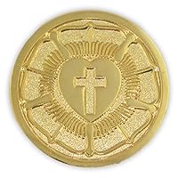 PinMart's Gold Plated Lutheran Seal Luther Rose Religious Lapel Pin