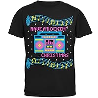 Retro Boombox Have a Rockin' Ugly Christmas Sweater Mens T Shirt Black 4X-LG