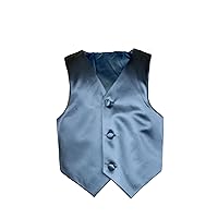 Baby Toddler Kids Little Boys Formal 23 Color Satin Vest S-7 (S:(0-6 Months), Dark Gray)