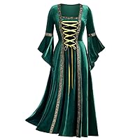 Gothic Women Dress Sleeve Floor Length Goth Dresses Medieval Cosplay