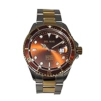 Del Mar 50389 46mm Stainless Steel Automatic Watch w/Stainless Steel Band in Two Tone with a Bronze dial