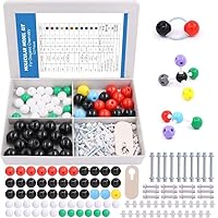 Swpeet 122 Pcs Organic Chemistry Molecular Model Student and Teacher Kit, Molecular Model Set for Inorganic & Organic Chemistry - 59 Atoms & 62 Links & 1 Short Link Remover Tool