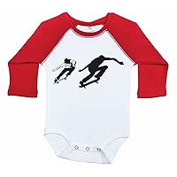 Skater Infant Long Sleeve Raglan Onesie/SKADOW SKATER/Unisex Bodysuit