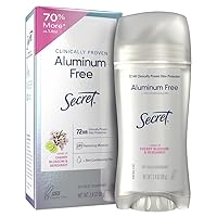 Secret Clinically Proven Aluminum Free Deodorant for Women, Cherry Blossom & Bergamot Scent, 2.4 oz