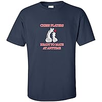 Chess Players Ready to Mate Funny Geek Nerd Mens T-Shirt Navy L