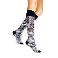 Houndstooth 15-20 mmHg Graduated Compression Socks for Men & Women