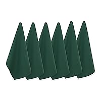DII Basic Solid Dishtowel Collection Cotton Flat Woven, Small Set, 18x28, Dark Green, 6 Piece