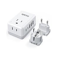 US to Germany France Travel Adapter (X232EF, 1 Pack) & Swappable Type C Plug Attachment Only (R-X232C, 1 Pack)