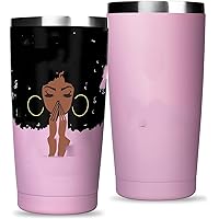 Gifts for Women- 20oz Stainless Steel Wine Tumbler Bottle Coffee Mug Gifts for Women Girls Birthday Gifts (Pink)