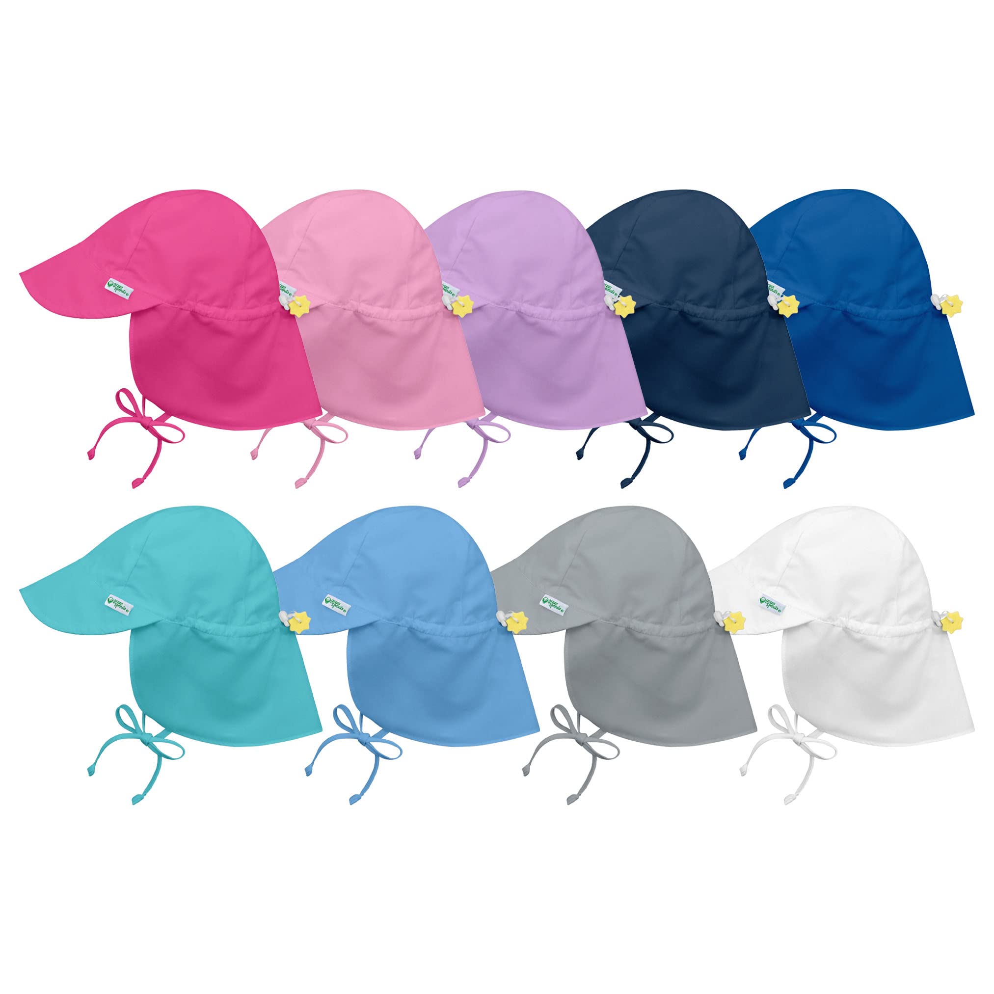 i play. by Green Sprouts Girls' Baby Solid Flap Sun Protection Hat UPF 50+