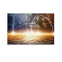 Lightning Natural Landscape Posters Cool Poster Room Dorm Decor (3) Wall Art Paintings Canvas Wall Decor Home Decor Living Room Decor Aesthetic Prints 20x30inch(50x75cm) Unframe-style