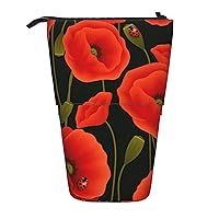 Poppy Flowers Print Vertical Organizer, Portable Storage Bag, Zippered Cosmetic Bag, Holiday Gift
