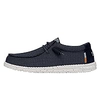 Hey Dude Men's Wally Fabricated Leather Wide | Men's Shoes | Men Slip-on Loafers | Comfortable & Light-Weight