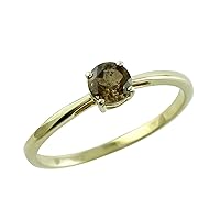 Certified Andalusite Round Shape Natural Earth Mined Gemstone 14K Yellow Gold Ring Anniversary Jewelry for Women & Men