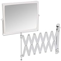 JERDON Two-Sided Swivel Wall Mount Mirror - Vanity Mirror with 5X Magnification & 30 inch Wall Extension - Model J2020C