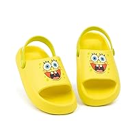 SpongeBob SquarePants Kids Sandals | Boys & Girls Sliders with Supportive Strap for Toddlers | Slip-on Summer Play Footwear