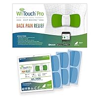WiTouch Pro Back Pain Relief Bundle, TENS Unit Plus 6 Pairs of Gel Pads
