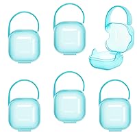 Accmor Pacifier Case, Pacifier Holder Case with Handle, BPA Free Universal Pacifier Container for Travel, Blue, 6 Pack