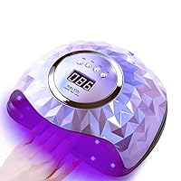 UV LED Nail Lamp with 60 Beads, 248W UV Nail Dryer Light for Gel Nails, Fast Curing Gel Polish Lamp Auto Sensor 4 Timer Setting, Professional Nail Art Drying Tools for Fingernail and Toenail (Purple)