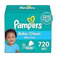Pampers Baby Wipes, Complete Clean Baby Fresh Scented 9X Pop-Top Packs 720 Count