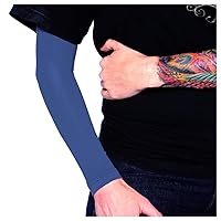 Ink Armor Premium Full Arm Tattoo Cover Up Sleeve - No Slip Gripper - U.S. Made - Royal Blue - XSS (one sleeve)