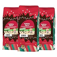 Flavored Ground Decaf Holiday Coffee, Decaffeinated Holiday Spice Coffee in 10 oz Bag, For Brewing Flavored Hot or Iced Coffee, (Pack of 3)