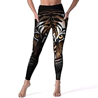 Tiger's Eyes in The Dark Casual Yoga Pants with Pockets High Waist Lounge Workout Leggings for Women